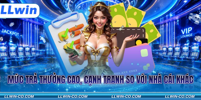 Mức trả thưởng cao, cạnh tranh so với nhà cái khác